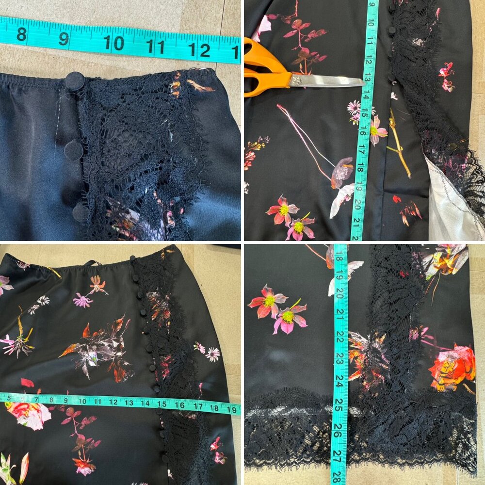 Vintage Victoria’s Secret Knee Length Black Lace Slit skirt Size Small Y2K - Picture 8 of 17